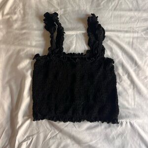 Black shein cropped tank top (size small)